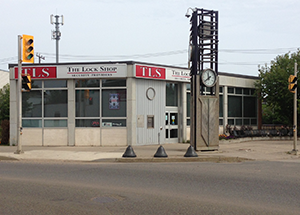 The front of The Lock Shop building